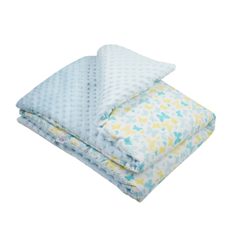 Detská deka z Minky s výplňou New Baby modrá 80x102 cm 1