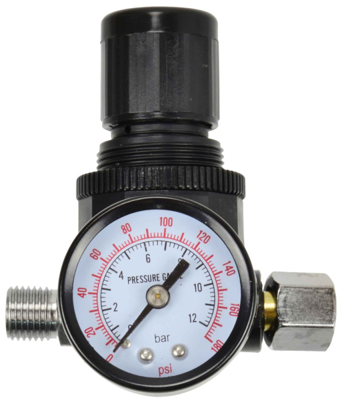 Striekacia pištoľ HVLP s hornou nádobkou 600ml a manometrom, tryska 1,4 mm, GEKO 8