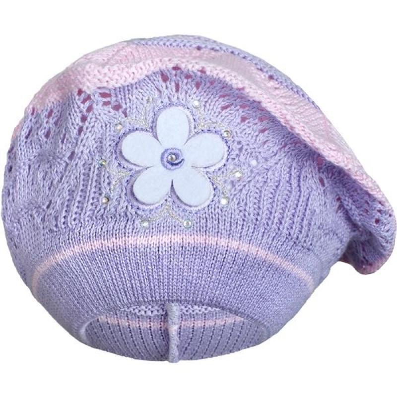Pletená čiapočka-baret New Baby fialová 104 (3-4r)