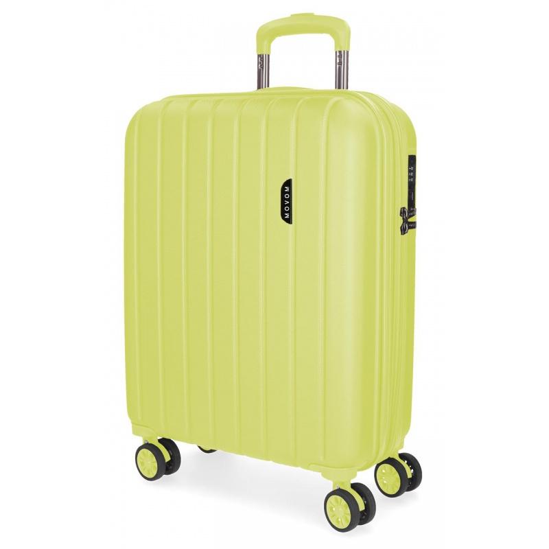 MOVOM Wood Yellow, Škrupinový cestovný kufor, 55x40x20cm, 38L, 531866B (small exp.)