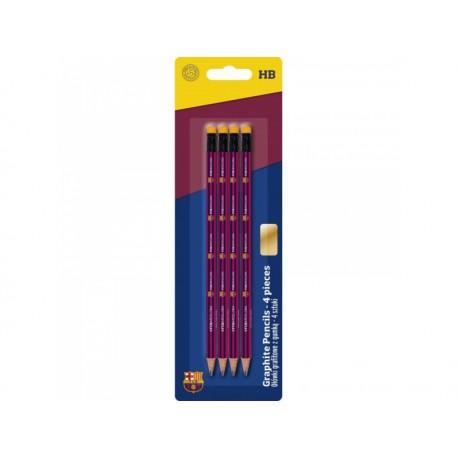 ASTRA 4ks obyčajná ceruzka HB s gumou FC BARCELONA, blister, 206018002