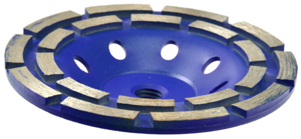 Brúsny diamantový kotúč 125 x 22 mm dvojradový so závitom M14, GEKO 4