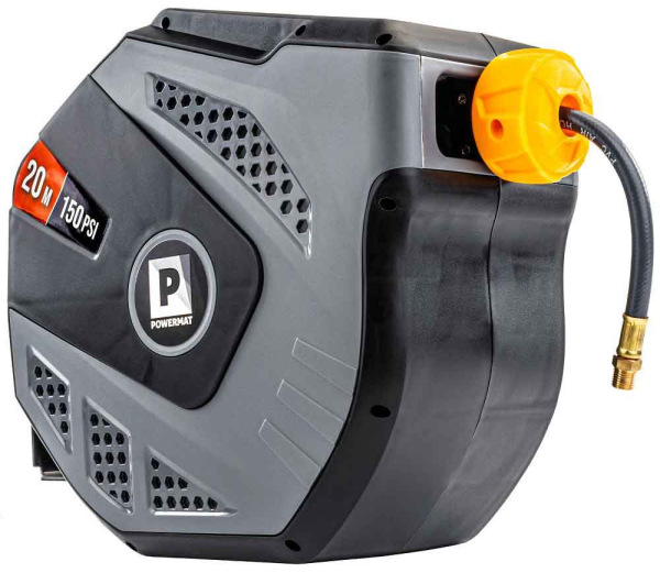 Samonavíjací závesný bubon s hadicou na vzduch, 8 x 12 mm, dĺžka 20 m, POWERMAT 20