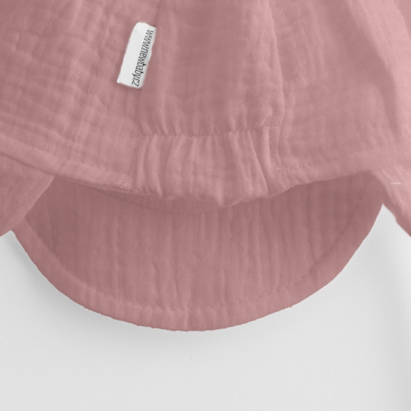 Detská letná mušelínová čiapka so šiltom New Baby ružová 80/86 1