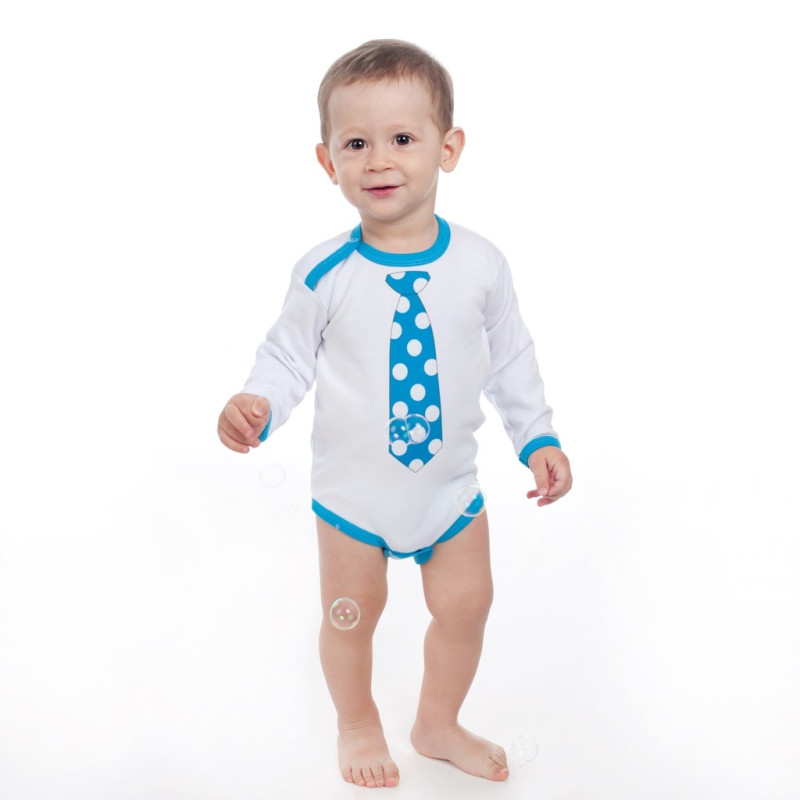 Body s potlačou New Baby s tyrkysovou kravatou 80 (9-12m) 1