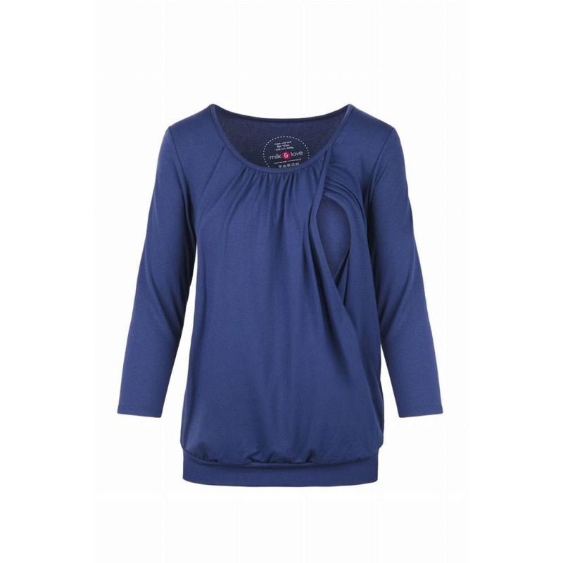 Tehotenské a dojčiace tričko Kangaroo milk & love modrá XL 3