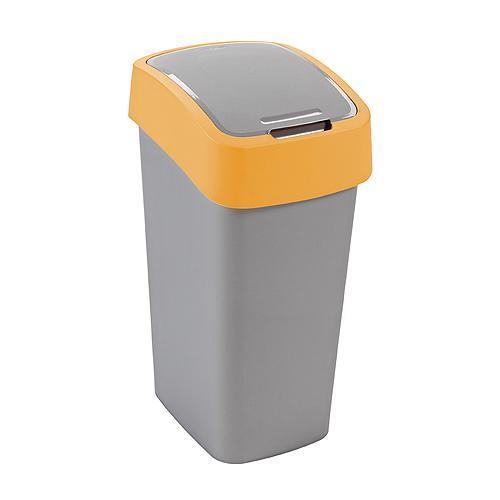 Kôš Curver® FLIP BIN 25 lit., šedostrieborný/žltý, na odpad