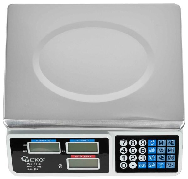 Digitálna stolná váha do 40 kg, plocha váženia 33 x 23 cm, GEKO 4