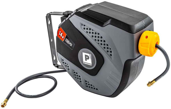 Samonavíjací závesný bubon s hadicou na vzduch, 6,5 x 10 mm, dĺžka 14 m, POWERMAT 13