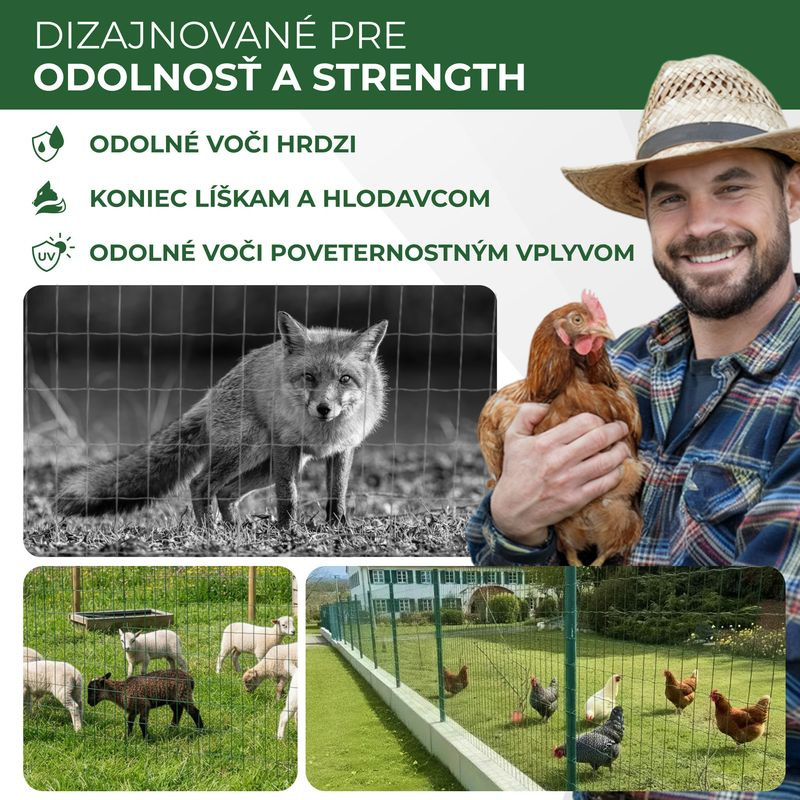 Pletivo EUROPLAST 1, 1200/100x50/2,20 mm, zelené, RAL 6005, Zn+PVC, ohradové, bal. 10 m 3