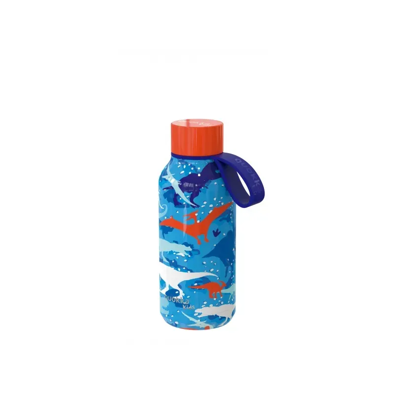 Quokka Kids, Nerezová fľaša / termoska s pútkom Dinosaurs, 330ml, 40141