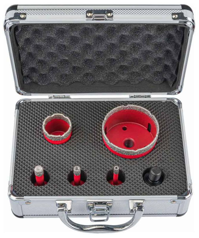 Sada diamantových koruniek, závit M14, rozmery 6, 8, 10, 35, 68 mm, RED TECHNIK 1