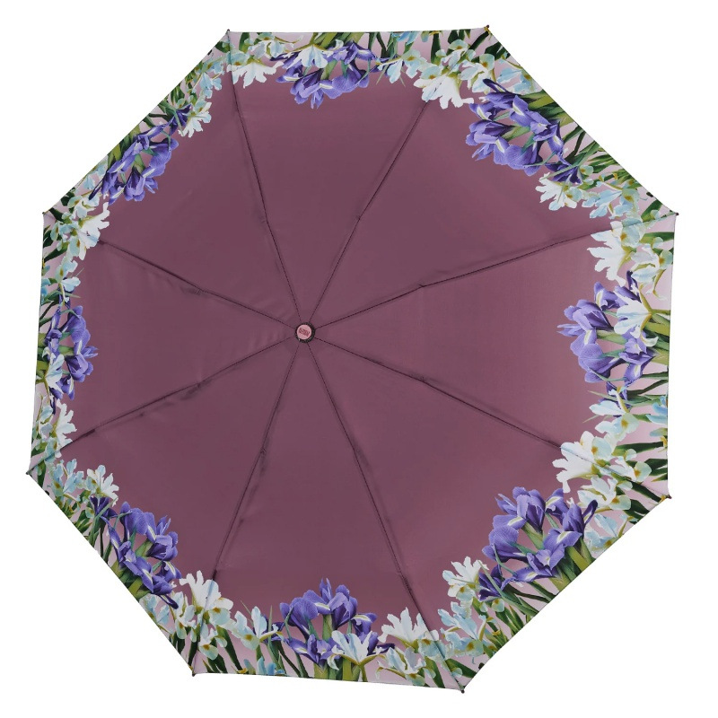 Dámsky plnoautomatický dáždnik Perletti Time Flowers – fialový, 26492 2