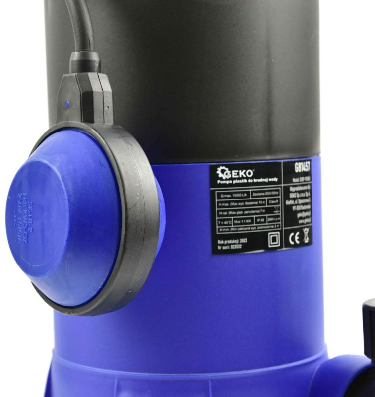 Čerpadlo kalové s plavákom 230 V/50 Hz, 15000 l/h, 1100 W, hrdlo 1", GEKO 4