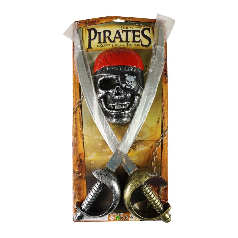 Pirátska súprava s dvoma mečmi a maskou 2