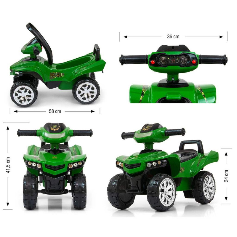 Detské odrážadlo so zvukom Štvorkolka Milly Mally Monster Military 5