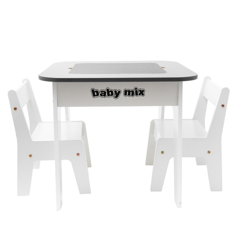 Detský stôl a stolička Baby mix Leaf Grey 4