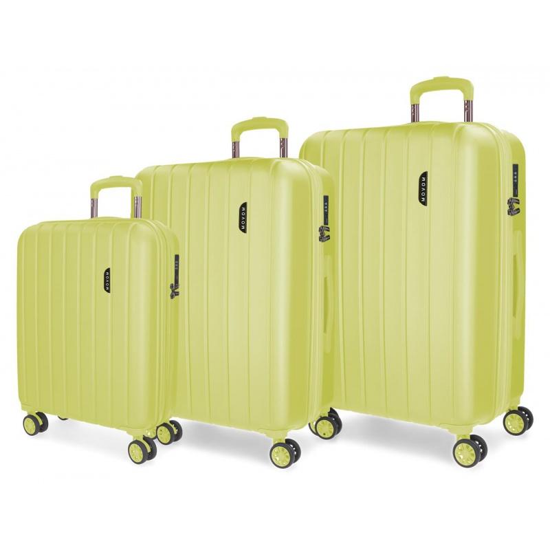 MOVOM Wood Yellow, Sada luxusných ABS cestovných kufrov, 75cm/65cm/55cm, 531846B
