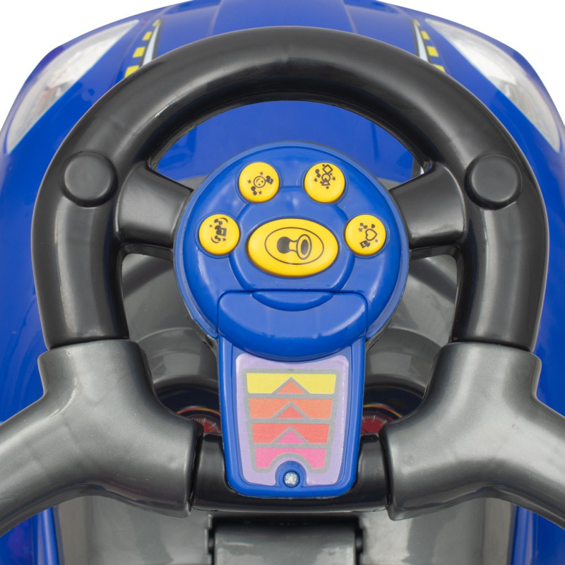 Detské odrážadlo s vodiacou tyčou 3v1 Baby Mix Mega Car modré (Poškodený obal) 3