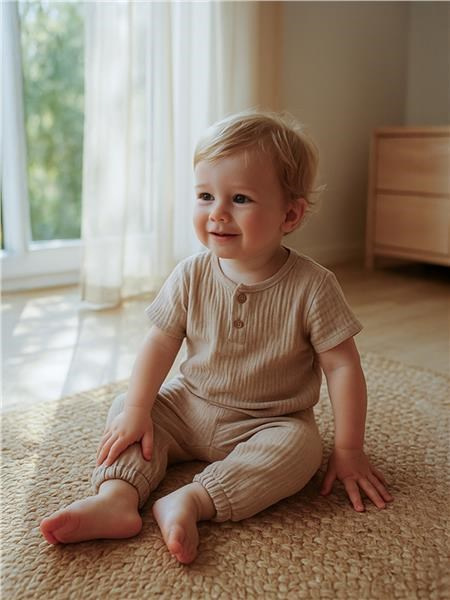 Kojenecká mušelínová súprava tričko a nohavice New Baby beige 62 (3-6m) 5