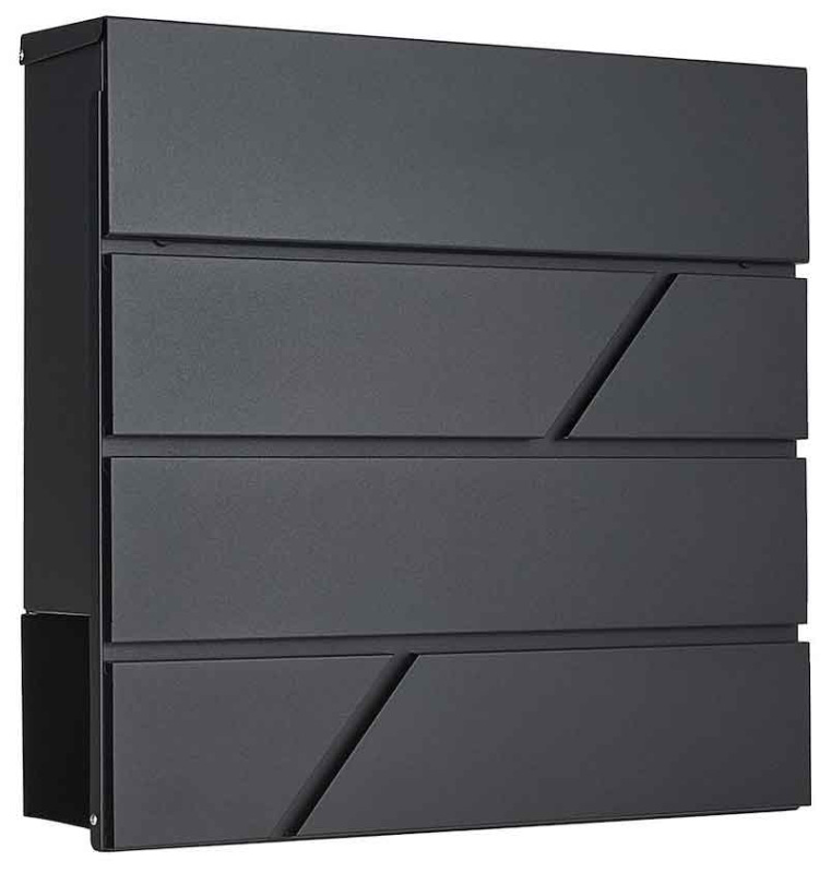 Poštová schránka 36,5 x 36,5 x 10 cm, čierna, GEKO