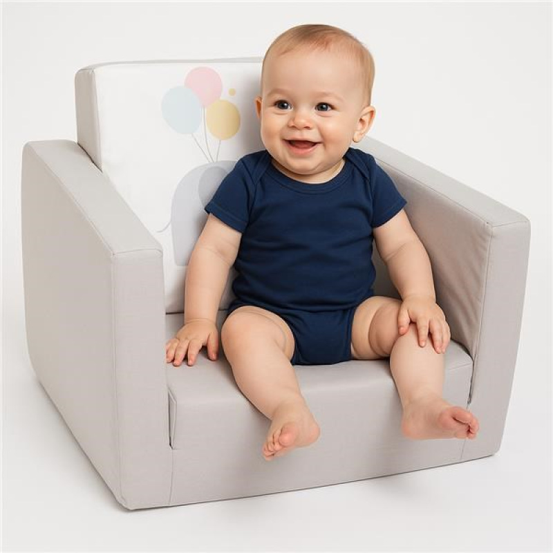 Detské rozkladacie kreslo New Baby Elephant sivá 3