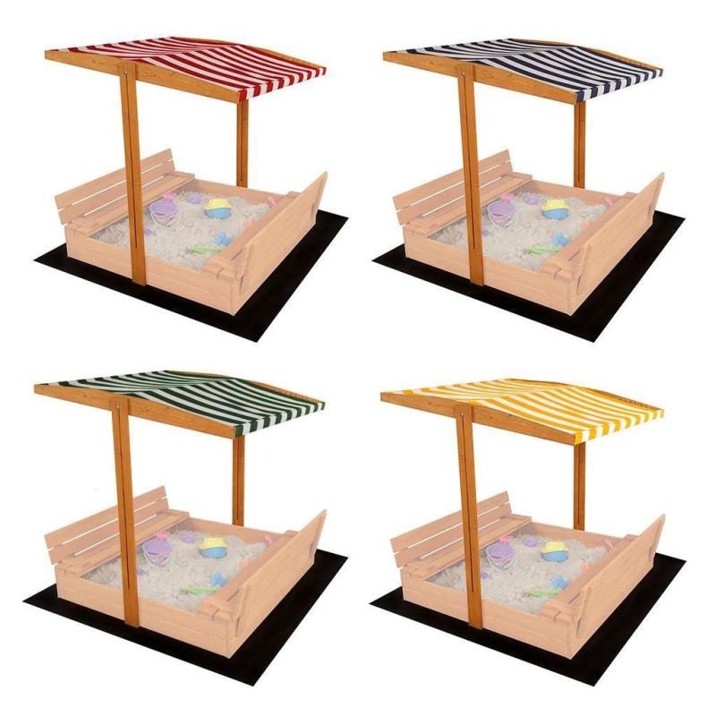 Strieška pre detské drevené pieskovisko Baby Mix 120x120 cm červeno-biela 2