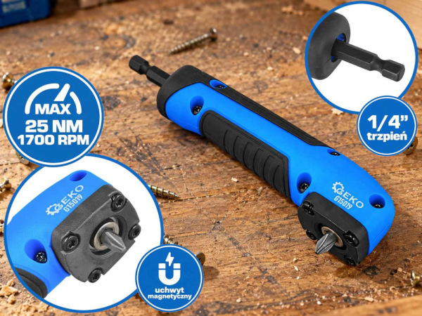 Adaptér pre uťahovanie 1/4" bitmi, 150 mm, 25 Nm, GEKO 5