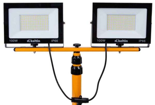 LED reflektor 2x100W s teleskopickým stojanom, neutrálna biela 4500K, KELTIN 3