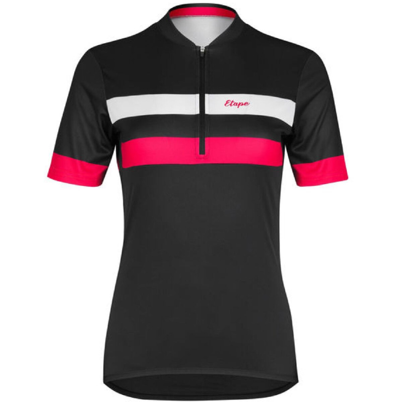 Clara 2.0 cyklistický dres čierna-ružová