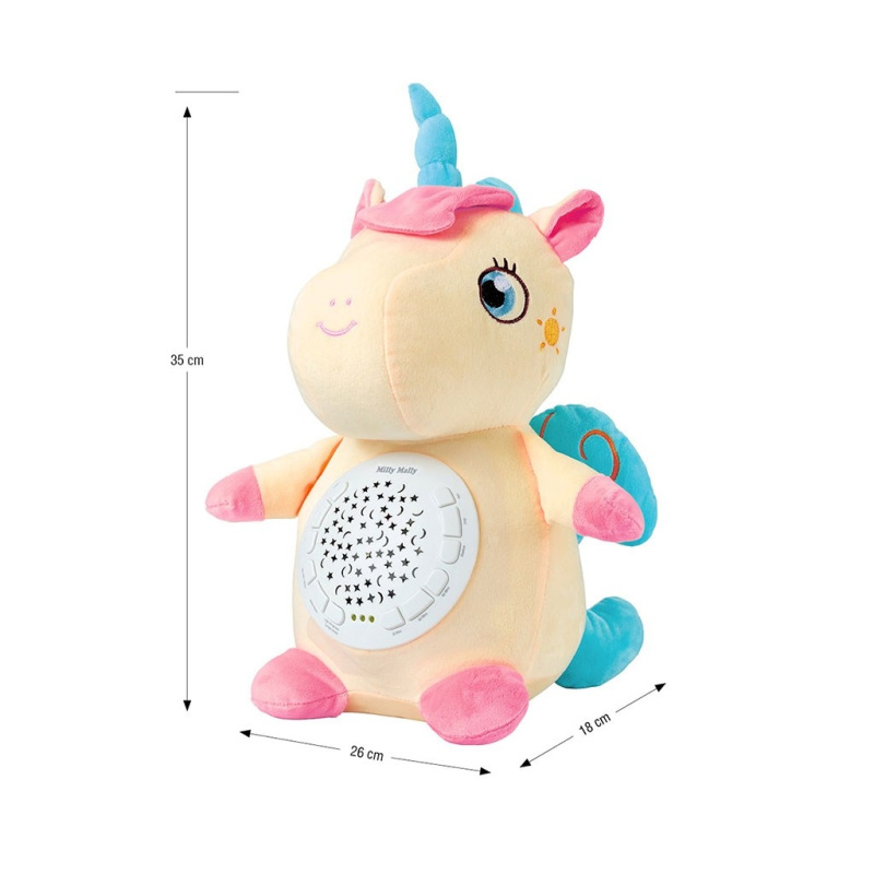 Plyšový zaspávačik jednorožec s projektorom Milly Mally 5