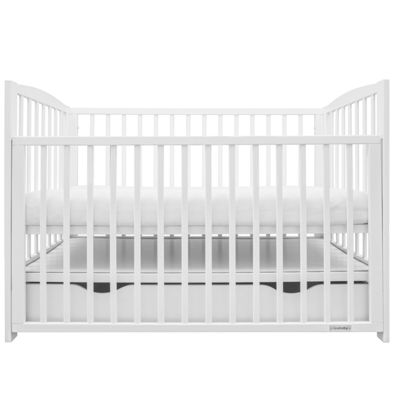 Detská postieľka New Baby LILLY so sťahovacou bočnicou a šuplíkom biela 2