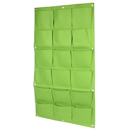 Wall Grow Bag 18 textilné kvetináče na stenu zelená