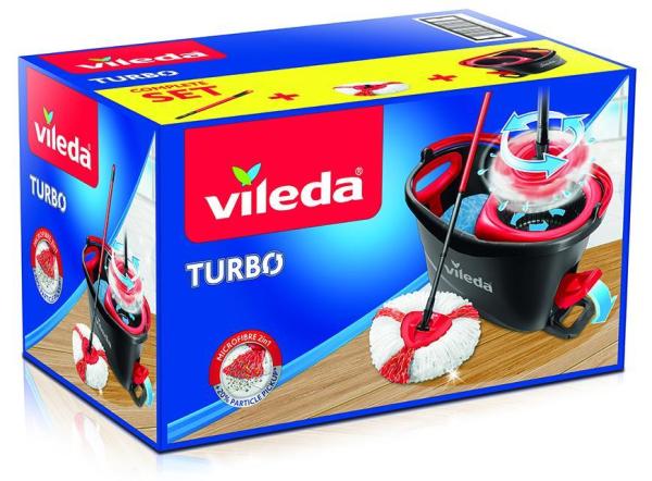 Súprava upratovacia Vileda TURBO 2v1, rotačný mop na podlahy + vedro, s darčekom