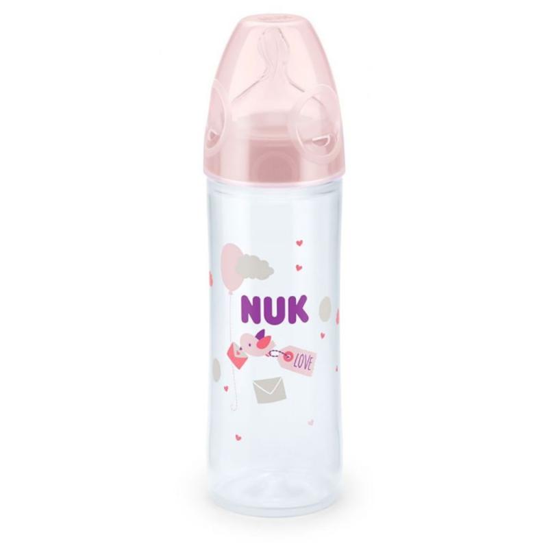 Dojčenská fľaša NUK LOVE 250 ml, 6-18 m ružová