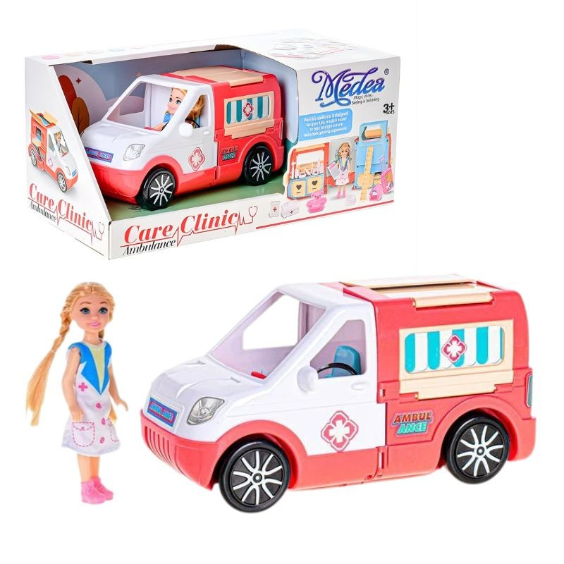 Ambulancia s bábikou a doplnkami
