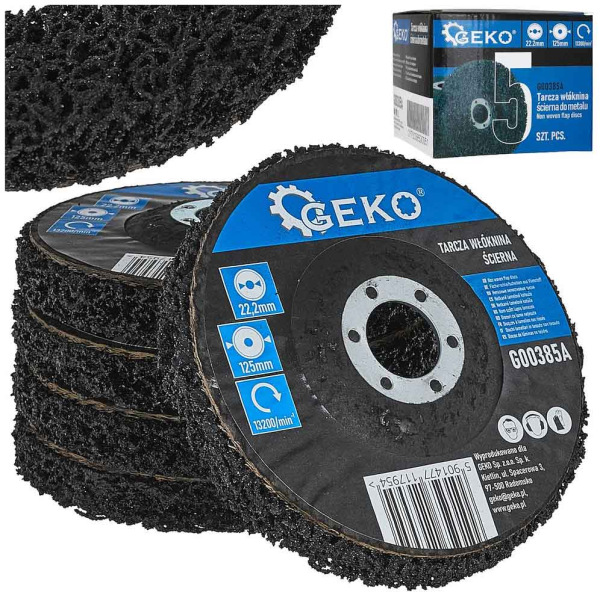 Brúsny kotúč na odstraňovanie farby z dreva a železa, čierny, 125 x 22 mm, GEKO