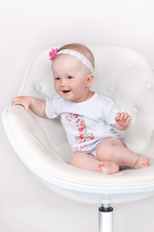 Body s potlačou New Baby Už mám 1 rok ružové 80 (9-12m) 2