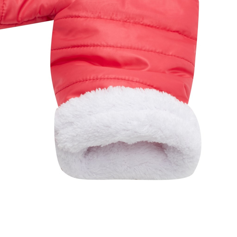 Zimná dojčenská kombinéza s kapucňou s uškami New Baby Pumi red raspberry 74 (6-9m) 3