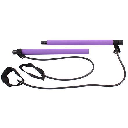 Pilates Sticks posilňovacia tyč s gumou fialová 2