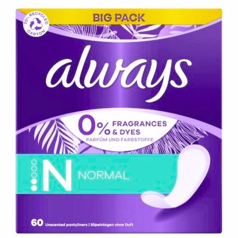 Always Normal vložky bez parfumácie 60 ks