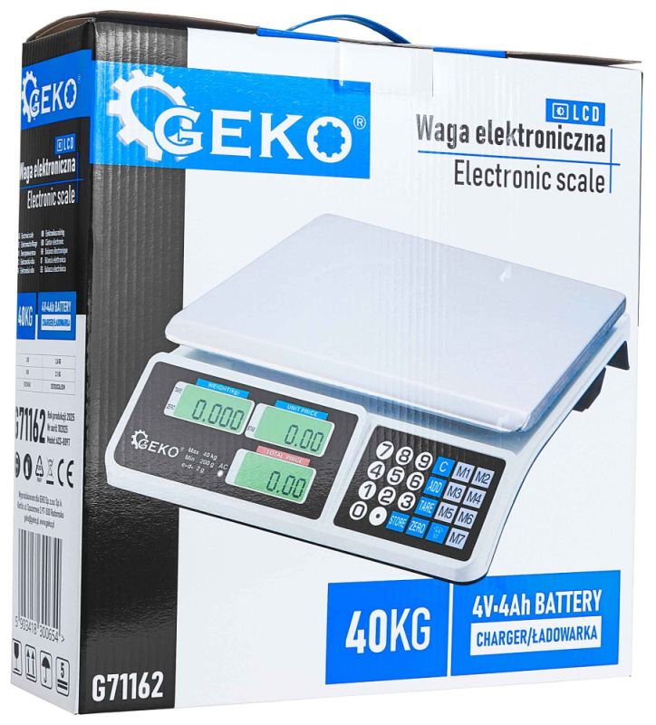 Digitálna stolná váha do 40 kg, plocha váženia 33 x 23 cm, GEKO 11