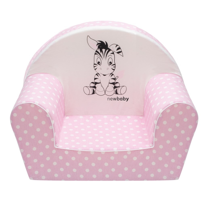 Detské kreslo New Baby Zebra svetlo ružové 1
