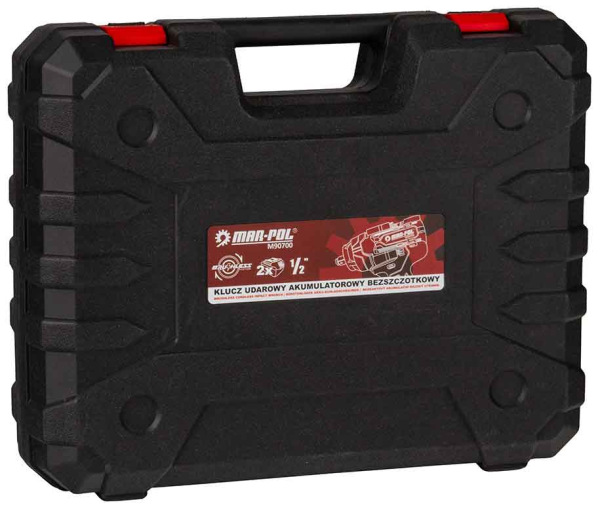 Akumulátorový rázový uťahovák 1/2", 1000Nm, 2x 4Ah, 1x nabíjačka, MAR-POL 14