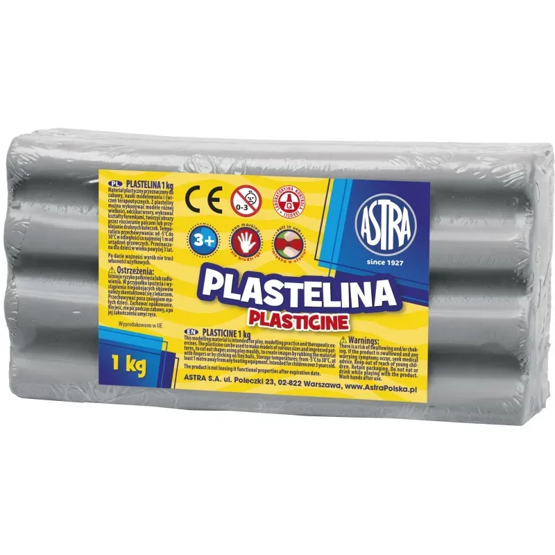 ASTRA Plastelína 1kg Sivá, 303111023