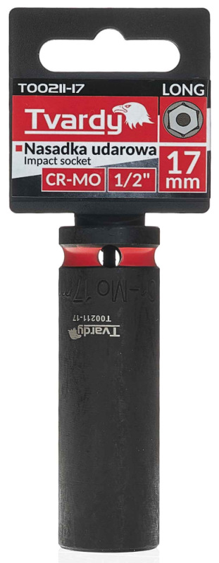 Hlavica nástrčná predĺžená 6HRAN 1/2" 17 mm, úderová, Cr-Mo, TVARDY 2