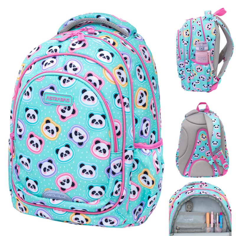Školský batoh pre prvý stupeň AstraBAG MINTY PANDAS, AB330, 502025010 8