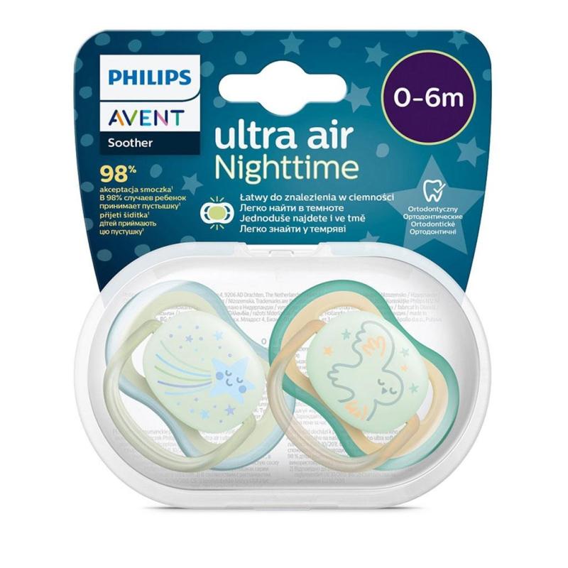Dojčenský cumlík Ultra air Night Avent 0-6 mesiacov - 2 ks chlapec 0-6 m
