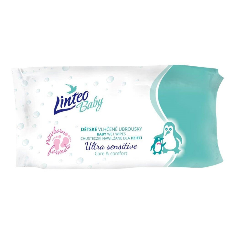 Detské vlhčené obrúsky Linteo Baby Ultra Sensitive 64 ks