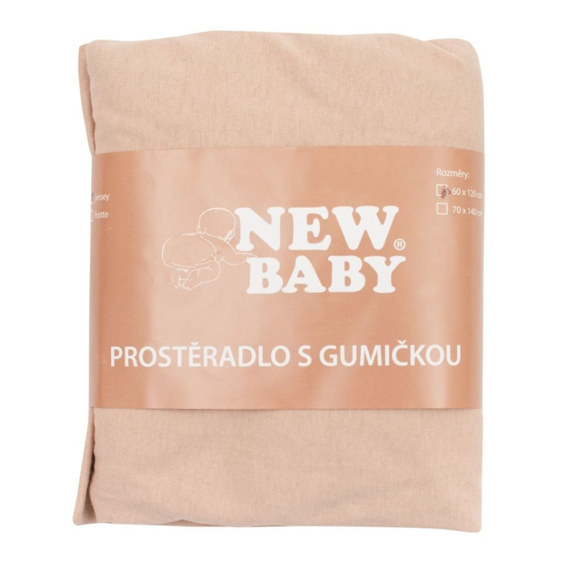 Jersey prestieradlo do postieľky New Baby 120x60 béžové 1